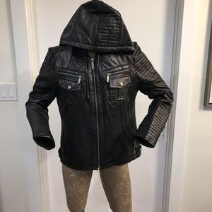 MICHAEL by Michael Kors Leather Bomber Jacket